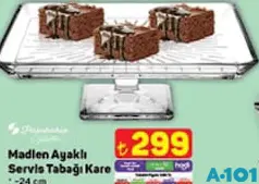PAŞABAHÇE MADLEN AYAKLI SERVİS TABAĞI KARE 24 CM